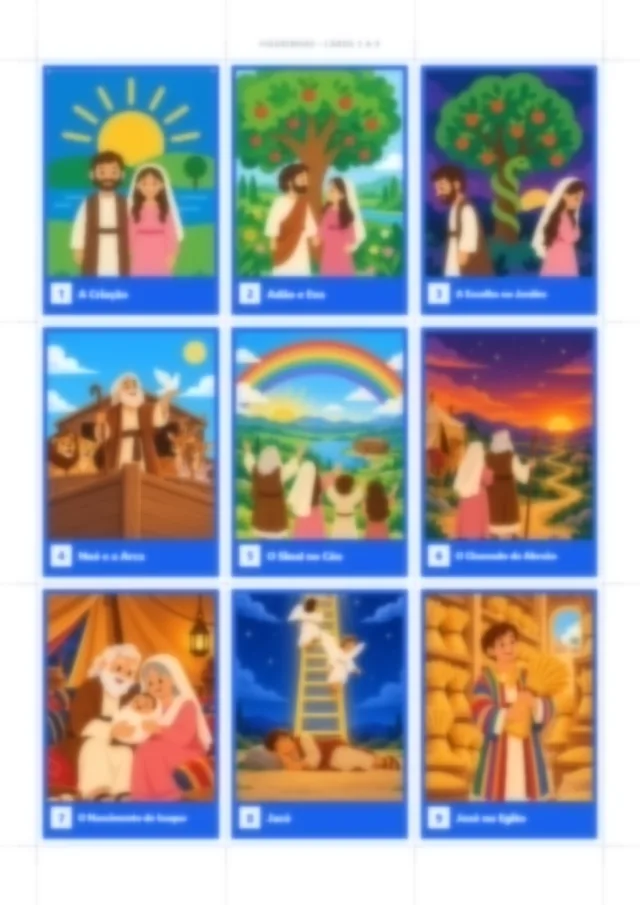 Folha com 9 figurinhas para recortar